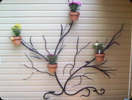 exterior outside plant stand wall mounted wrought iron